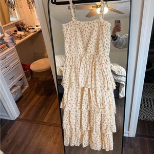 HYFVE Yellow Floral Smocked Blouse with Pink Accents